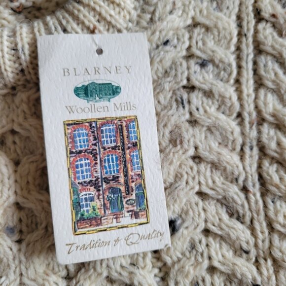 Blarney Woolen Mills Cream Cable Wool Knit Sweater Girls XL - Picture 2 of 6